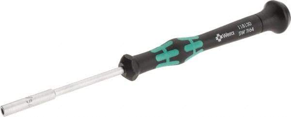 Wera - 7/64" Solid Shaft Precision Nutdriver - Ergonomic Handle, 6-1/4" OAL - Exact Industrial Supply