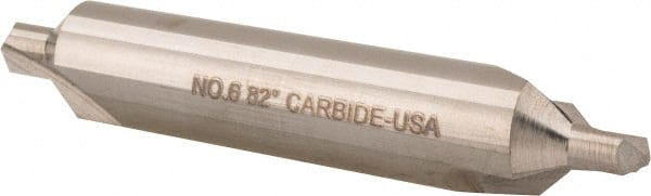 Hertel - #6 Plain Cut 82° Incl Angle Solid Carbide Combo Drill & Countersink - Exact Industrial Supply