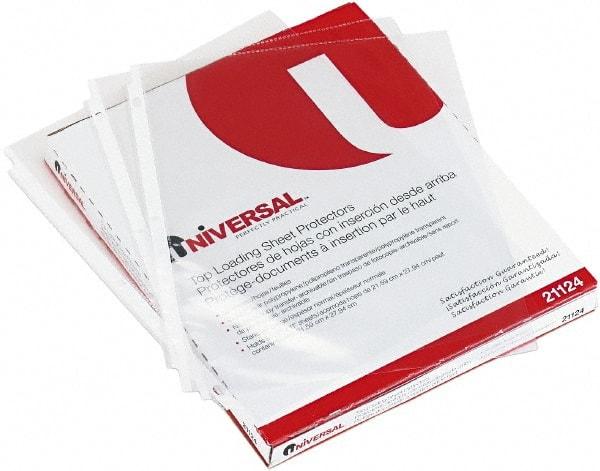 UNIVERSAL - 50 Piece Clear Sheet Protectors-Ring Binder - 11" High x 8-1/2" Wide - Exact Industrial Supply