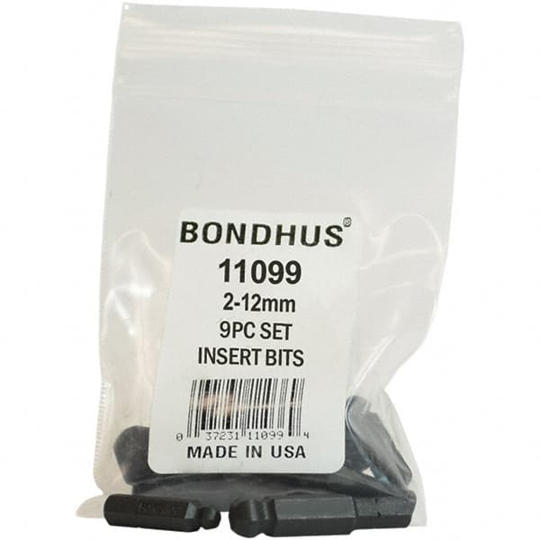 Bondhus - Screwdriver Bit Sets Type: Insert Bit Set Drive Size: 1/4 (Inch) - Exact Industrial Supply