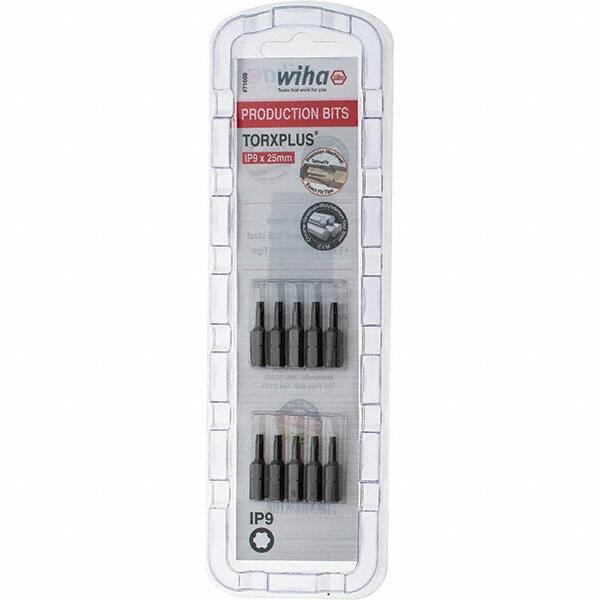 Wiha - 1/4" Drive IP9 Torx Plus Screwdriver Bit - 1" OAL, Insert Bit - Exact Industrial Supply