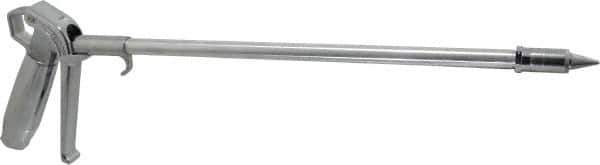 Coilhose Pneumatics - 150 Max psi High Flow Conical Nozzle Pistol Grip Blow Gun - 1/4 NPT, 12" Tube Length, Chrome Plated Aluminum & Brass, Aluminum Extension - Exact Industrial Supply