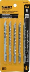 DeWALT - 4" Long, 6 Teeth per Inch, Cobalt Jig Saw Blade - Toothed Edge, 1/4" Wide x 0.06" Thick, T-Shank - Exact Industrial Supply