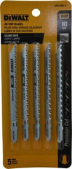 DeWALT - 4" Long, 10 Teeth per Inch, Cobalt Jig Saw Blade - Toothed Edge, 1/4" Wide x 0.06" Thick, T-Shank - Exact Industrial Supply