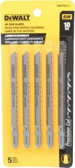 DeWALT - 4" Long, 10 Teeth per Inch, Cobalt Jig Saw Blade - Toothed Edge, 1/4" Wide x 0.06" Thick, T-Shank - Exact Industrial Supply