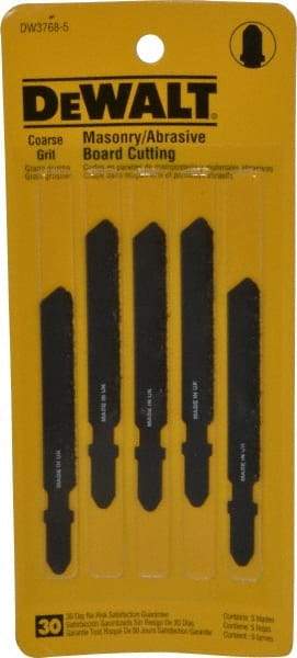 DeWALT - 3" Long, Carbide Grit Jig Saw Blade - Continuous Edge, 0.3" Wide x 0.06" Thick, T-Shank - Exact Industrial Supply
