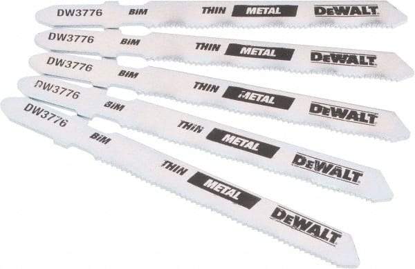 DeWALT - 3" Long, 24 Teeth per Inch, High Carbon Steel Jig Saw Blade - Toothed Edge, 0.3" Wide x 0.035" Thick, T-Shank - Exact Industrial Supply