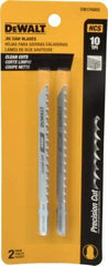 DeWALT - 4" Long, 10 Teeth per Inch, High Carbon Steel Jig Saw Blade - Toothed Edge, 1/4" Wide x 0.06" Thick, T-Shank - Exact Industrial Supply