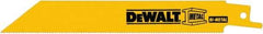 DeWALT - 6" Long, Bi-Metal Reciprocating Saw Blade - Straight Profile, 18 TPI, Toothed Edge, Universal Shank - Exact Industrial Supply