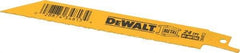 DeWALT - 6" Long x 3/4" Thick, Bi-Metal Reciprocating Saw Blade - Straight Profile, 24 TPI, Toothed Edge, Universal Shank - Exact Industrial Supply