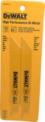 DeWALT - 6" Long x 3/4" Thick, Bi-Metal Reciprocating Saw Blade - Straight Profile, 24 TPI, Toothed Edge, Universal Shank - Exact Industrial Supply