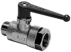 Legris - 3/8" Pipe, Brass Standard Ball Valve - 1 Piece, Inline - One Way Flow, MBSPP x FBSPP Ends, Lever Handle, 580 WOG - Exact Industrial Supply