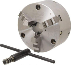 Buck Chuck Company - 3 Jaws, 5" Diam, Self Centering Manual Lathe Chuck - Front Mount, Adjustable, 5,500 Max RPM, 1.28" Through Hole Diam, Forged Steel - Exact Industrial Supply