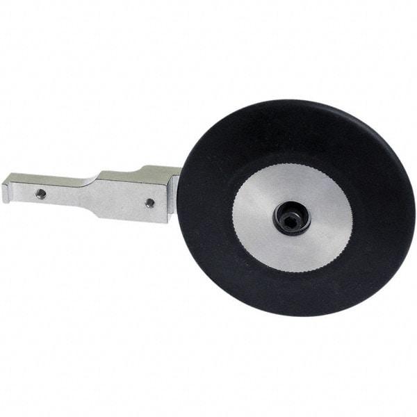 Dynabrade - 1/2" Wide Contact Arm - 24" Belt Length x 1" Belt Width, Round Radius, Rubber, 70" Contact Wheel Diam - Exact Industrial Supply