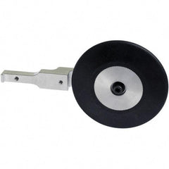 Dynabrade - 1/2" Wide Contact Arm - 24" Belt Length x 1" Belt Width, Round Radius, Rubber, 70" Contact Wheel Diam - Exact Industrial Supply