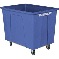 Wesco Industrial Products - 450 Lb Load Capacity, 8 Bushels, Plastic Box Truck - 24" Wide x 35" Long x 29-3/4" High, Blue - Exact Industrial Supply