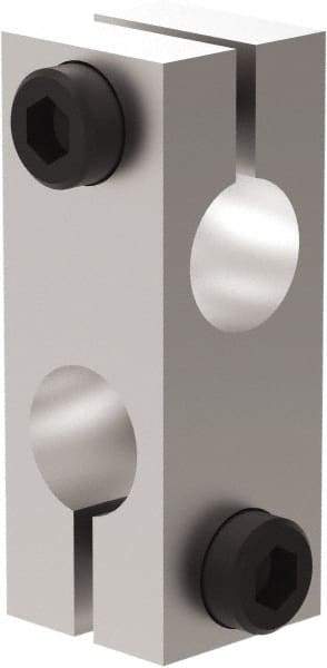 De-Sta-Co - Aluminum Round Tooling Cross Transition Block - 51mm OAL x 22.86mm OAH x 22.86mm OAW, 10 Ft/Lb Max Load - Exact Industrial Supply