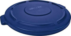 Rubbermaid - Round Lid for Use with 44 Gal Round Trash Cans - Blue, Plastic, For 2643 Brute Trash Cans - Exact Industrial Supply