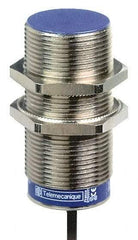 Telemecanique Sensors - PNP, 15mm Detection, Cylinder Shielded, Inductive Proximity Sensor - 3 Wires, IP68, IP69K, 12 to 48 VDC, M30x1.5 Thread, 2.44 Inch Long - Exact Industrial Supply