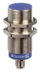 Telemecanique Sensors - NPN, 15mm Detection, Cylinder Shielded, Inductive Proximity Sensor - 3 Wires, IP67, IP69K, 12 to 48 VDC, M30x1.5 Thread, 2.91 Inch Long - Exact Industrial Supply