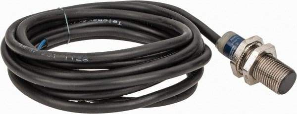 Telemecanique Sensors - NPN, NC, 2mm Detection, Cylinder Shielded, Inductive Proximity Sensor - 3 Wires, IP68, IP69K, 12 to 24 VDC, M12x1 Thread, 1.38 Inch Long x 0.47 Inch Wide - Exact Industrial Supply