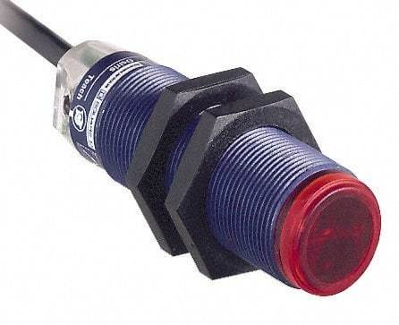 Telemecanique Sensors - Cable Connector, 15m Nominal Distance, Shock and Vibration Resistant, Through Beam Photoelectric Sensor - 12 to 24 VDC, 500 Hz, PBT, 46mm Long x 18mm Wide x 7 Inch High - Exact Industrial Supply