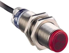 Telemecanique Sensors - Cable Connector, 5m Nominal Distance, Shock and Vibration Resistant, Retroreflective Photoelectric Sensor - 12 to 24 VDC, 500 Hz, Brass, 46mm Long x 18mm Wide x 7 Inch High - Exact Industrial Supply