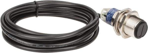 Telemecanique Sensors - Cable Connector, 4m Nominal Distance, Shock and Vibration Resistant, Retroreflective Photoelectric Sensor - 12 to 24 VDC, 500 Hz, Nickel Plated Brass, 1.81 Inch Long x 0.71 Inch Wide - Exact Industrial Supply