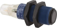 Telemecanique Sensors - 4 Pin M12 Connector, 15m Nominal Distance, Shock and Vibration Resistant, Through Beam Photoelectric Sensor - 12 to 24 VDC, 500 Hz, PBT, 2.36 Inch Long x 0.71 Inch Wide - Exact Industrial Supply