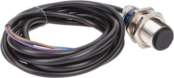 Telemecanique Sensors - Cable Connector, 15m Nominal Distance, Shock and Vibration Resistant, Through Beam Photoelectric Sensor - 12 to 24 VDC, 500 Hz, Nickel Plated Brass, 46mm Long x 18mm Wide - Exact Industrial Supply