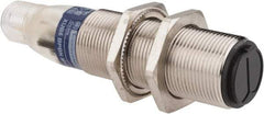 Telemecanique Sensors - 4 Pin M12 Connector, 0.6m Nominal Distance, Shock and Vibration Resistant, Diffused Photoelectric Sensor - 12 to 24 VDC, 500 Hz, Nickel Plated Brass, 2.99 Inch Long x 0.71 Inch Wide - Exact Industrial Supply