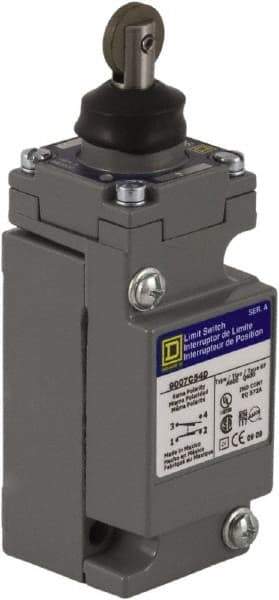 Square D - SPDT, NC/NO, 600 Volt Screw Terminal, Roller Plunger Actuator, General Purpose Limit Switch - 1, 2, 4, 6, 12, 13, 6P NEMA Rating, IP67 IPR Rating - Exact Industrial Supply