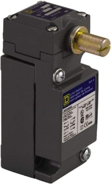 Square D - DPDT, 2NC/2NO, Multiple VAC Levels, Screw Terminal, Rotary Head Actuator, General Purpose Limit Switch - 1, 2, 4, 6, 12, 13, 6P NEMA Rating, IP66 IPR Rating - Exact Industrial Supply