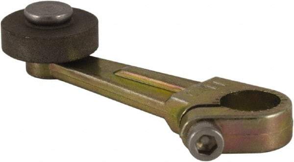 Square D - 2 Inch Long, 1/4 Inch Diameter, Cast Zinc Body, Limit Switch Operator - 1/4 Inch Face Width, Iron Roller, For Use with Limit Switches - Exact Industrial Supply