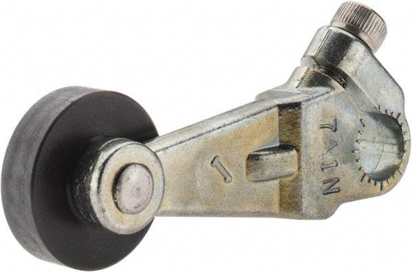 Square D - 1-1/2 Inch Long, 1/4 Inch Diameter, Cast Zinc Body, Limit Switch Lever Roller - 1/4 Inch Face Width, Nylon Roller, For Use with Limit Switches - Exact Industrial Supply