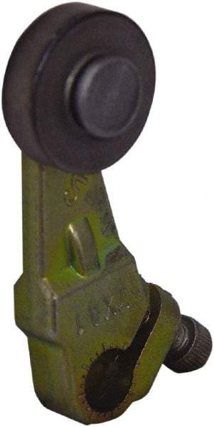 Square D - 1-1/2 Inch Long, 1/4 Inch Diameter, Cast Zinc Body, Limit Switch Lever Roller - 1/4 Inch Face Width, Steel Roller, For Use with Limit Switches - Exact Industrial Supply