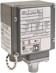 Square D - 4, 13 and 4X NEMA Rated, SPDT, 3 to 150 psi, Electromechanical Pressure and Level Switch - Fixed Pressure, 120 VAC at 6 Amp, 125 VDC at 0.22 Amp, 240 VAC at 3 Amp, 250 VDC at 0.27 Amp, 1/2 Inch Connector, Screw Terminal, For Use with 9012G - Exact Industrial Supply