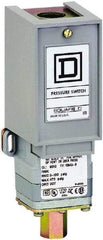 Square D - 1 NEMA Rated, SPDT, 90 to 2,000 psi, Electromechanical Pressure and Level Switch - Adjustable Pressure, 120 VAC at 6 Amp, 125 VDC at 0.22 Amp, 240 VAC at 3 Amp, 250 VDC at 0.27 Amp, 1/4 Inch Connector, Screw Terminal, For Use with 9012G - Exact Industrial Supply