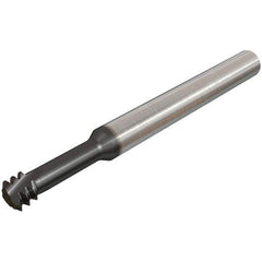 Iscar - 3/8-16 UNC, 0.264" Cutting Diam, 3 Flute, Solid Carbide Helical Flute Thread Mill - Internal Thread, 0.87" LOC, 2-1/2" OAL - Exact Industrial Supply