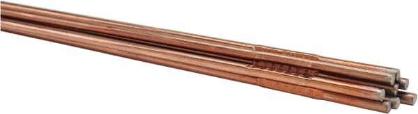 Welding Material - 36 Inch Long, 1/8 Inch Diameter, Bare Coated, Carbon Steel, TIG Welding and Brazing Rod - 1 Lb., Industry Specification ER70S2 - Exact Industrial Supply