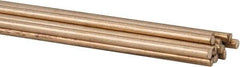Welding Material - 36 Inch Long, 3/32 Inch Diameter, Bare Coated, Low Fuming Bronze, TIG Welding and Brazing Rod - 1 Lb., Industry Specification RBCuZn-C - Exact Industrial Supply