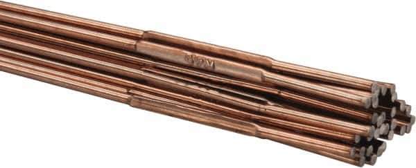 Welding Material - 36 Inch Long, 1/16 Inch Diameter, Copper Coated, Carbon Steel, TIG Welding and Brazing Rod - 1 Lb., Industry Specification R45 - Exact Industrial Supply
