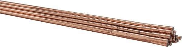 Welding Material - 36 Inch Long, 3/32 Inch Diameter, Copper Coated, Carbon Steel, TIG Welding and Brazing Rod - 1 Lb., Industry Specification R45 - Exact Industrial Supply