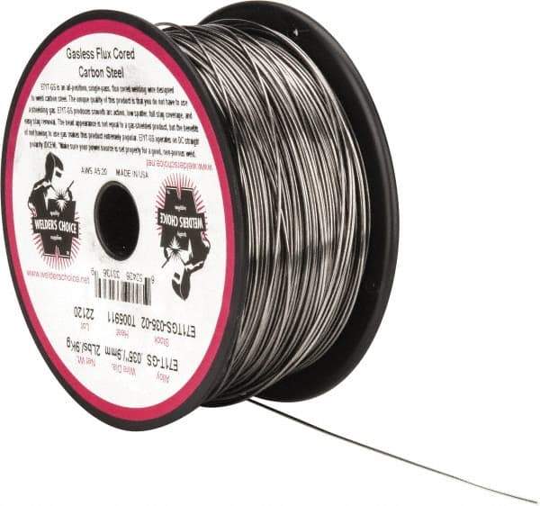 Welding Material - E71T-GS, 0.035 Inch Diameter, Flux Core, Gasless, MIG Welding Wire - 2 Lb. Roll - Exact Industrial Supply