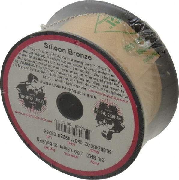 Welding Material - ERCuSi-A, 0.03 Inch Diameter, Silicon Bronze MIG Welding Wire - 2 Lb. Roll - Exact Industrial Supply