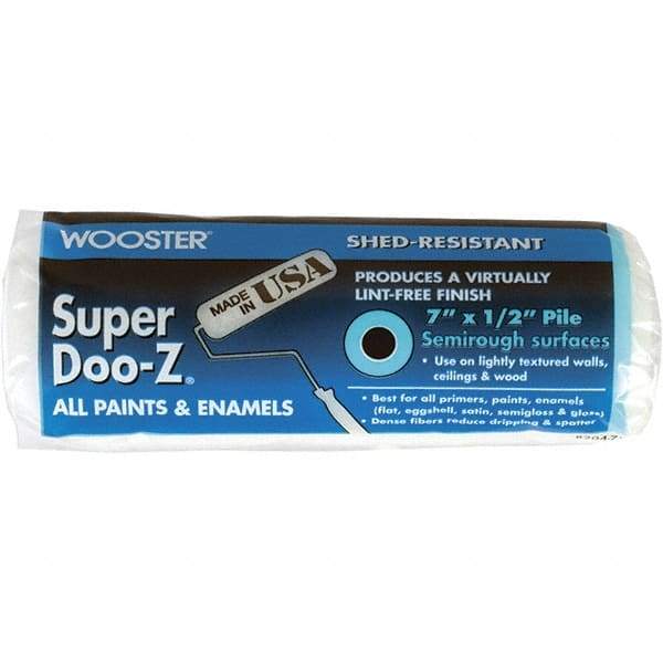 Wooster Brush - 1/2" Nap, 7" Wide Paint Roller Cover - Semi-Rough Texture, Woven - Exact Industrial Supply