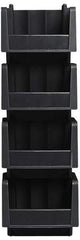 Akro-Mils - 8-7/8" Deep, Black Polypropylene Hopper Stacking Bin - 5" High x 6-5/8" Wide x 8-7/8" Long - Exact Industrial Supply