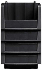 Akro-Mils - 11-7/8" Deep, Black Polypropylene Hopper Stacking Bin - 5" High x 8-3/8" Wide x 11-7/8" Long - Exact Industrial Supply