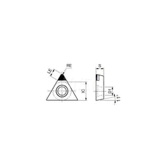 Turning Insert:  TPGW21.50.5DIA DX120,  Polycrystalline Diamond Uncoated Finish,  Neutral,  1/4″ Inscribed Circle,  0.0080″ Corner Radius,  60.0 &deg N/A Triangle,  Series  TPGW