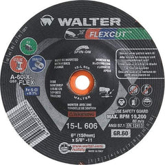 WALTER Surface Technologies - 6" Diam, 60 Grit Surface Grinding Wheel - Aluminum Oxide/Silicon Carbide Blend, Resinoid Bond - Exact Industrial Supply